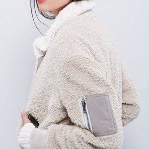Free People Aviator Teddy Bomber XS